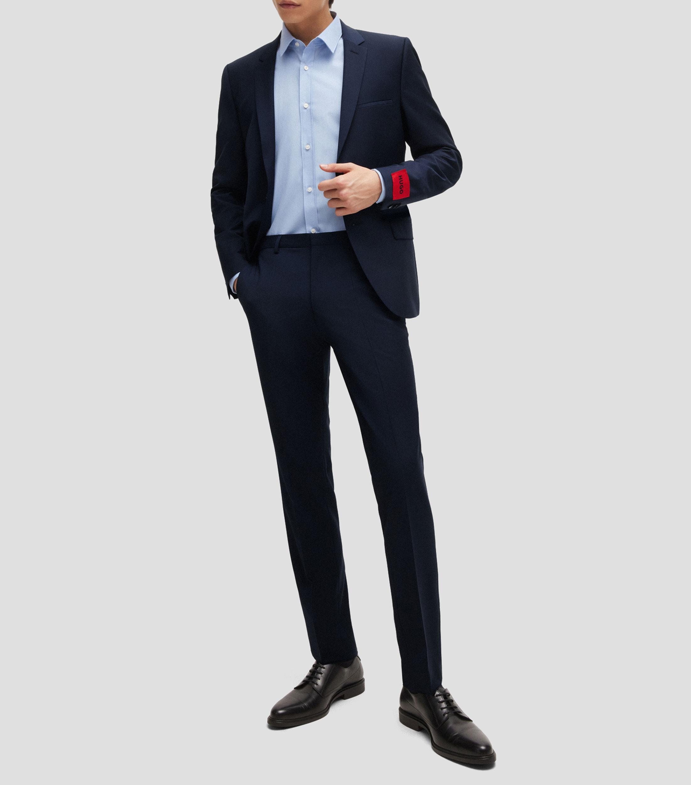 Saco extra slim en mezcla de lana elástica Hombre